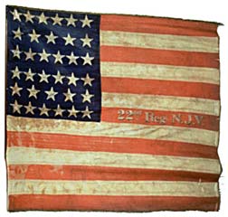 Flag of the Union Army 22nd Infantry Regiment New Jersey Volunteers.