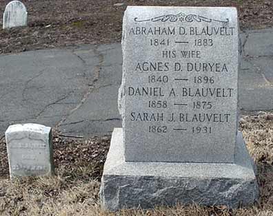 Abraham D. Blauvelt's grave marker.