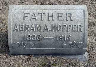 Abram A. Hopper's grave marker.