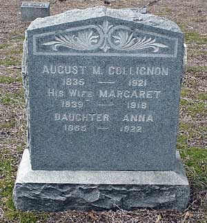August M. Collignon's grave marker.