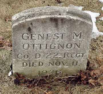 Genest M. Ottignon's grave marker.