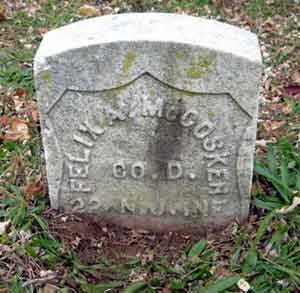 Felix A. McCosker's grave marker.