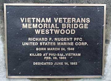 Vietnam Veterans Memorial bridge dedication plaque.