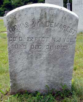 Thomas W. Demarest's grave marker.