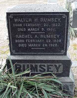 Walter H. Rumsey's grave marker.