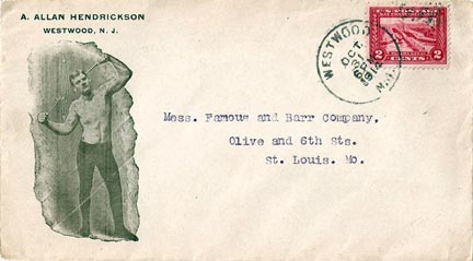 141031stampCover Envelope dated 10/31/1914, Westwood, NJ.